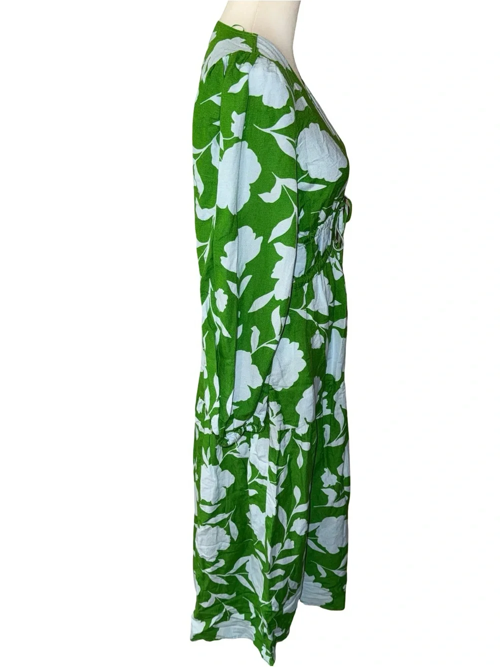 NWT Kate Spade x Target Classic Rose Linen Long Sleeve Maxi Dress Green Blue XS